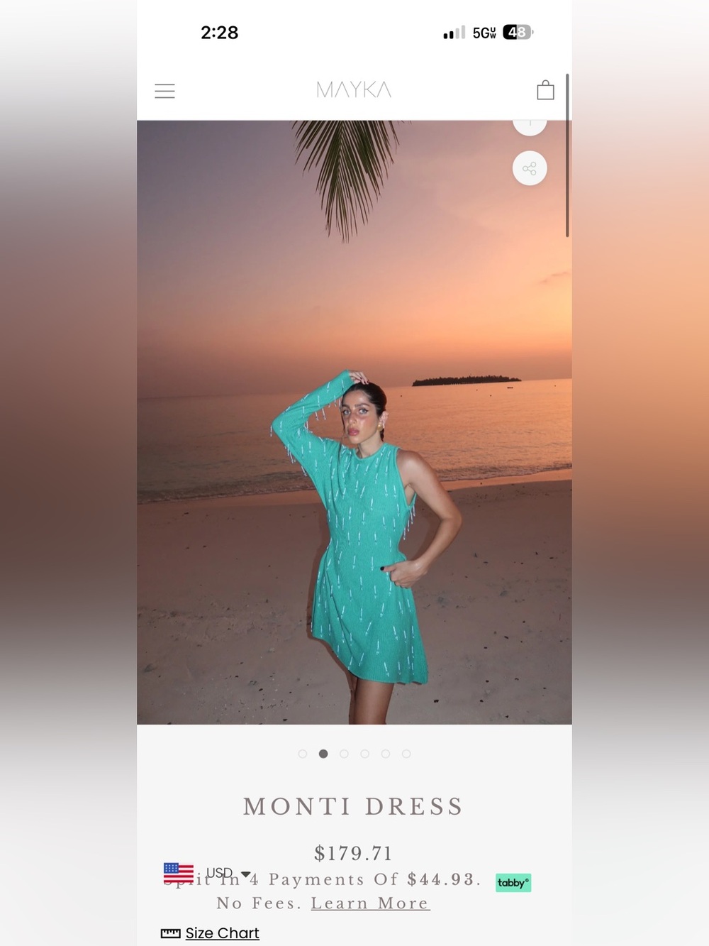 Mayka Monti Dress in Teal Green
